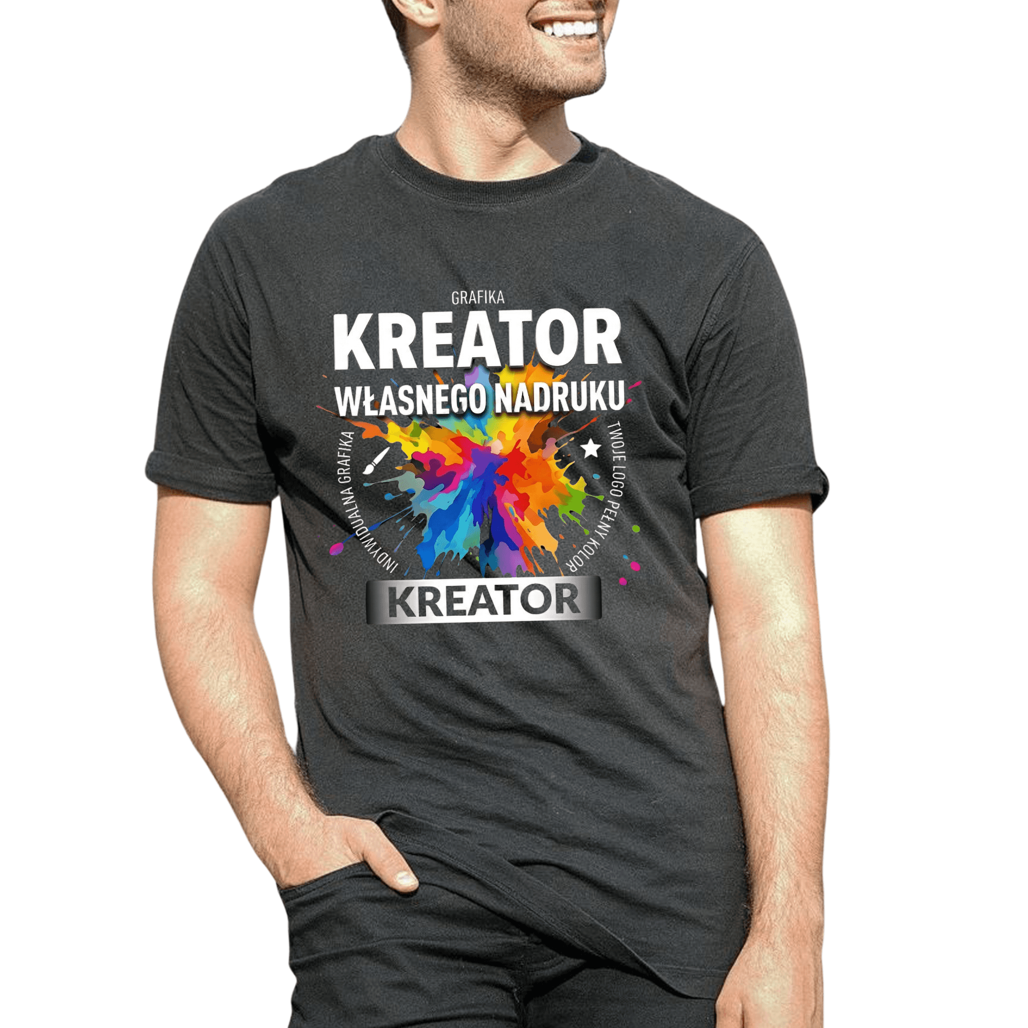 Koszulka z krótkim rękawem bawełniana unisex - Kreator Własnego Projektu