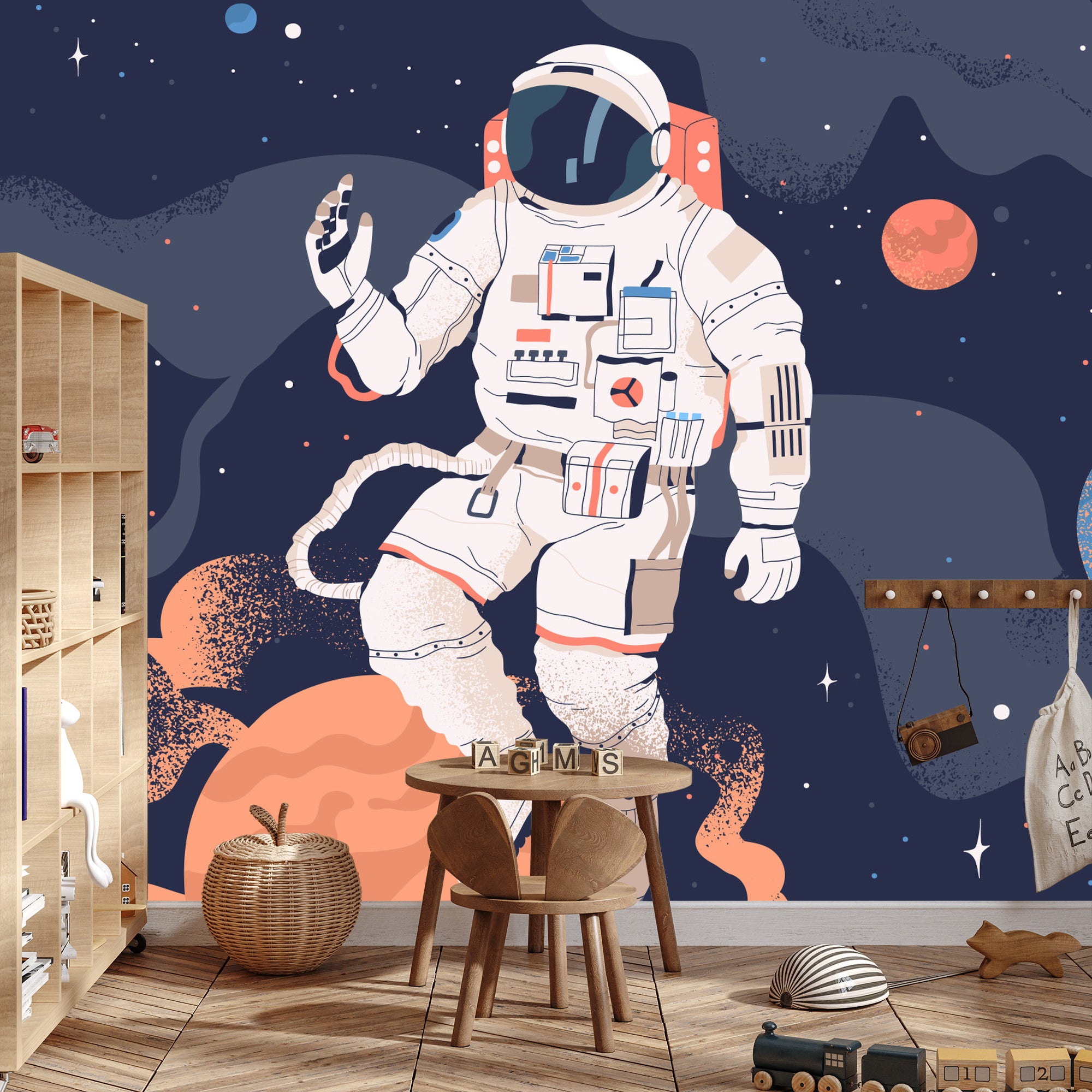 Fototapeta Astronauta W Kosmosie I Planety