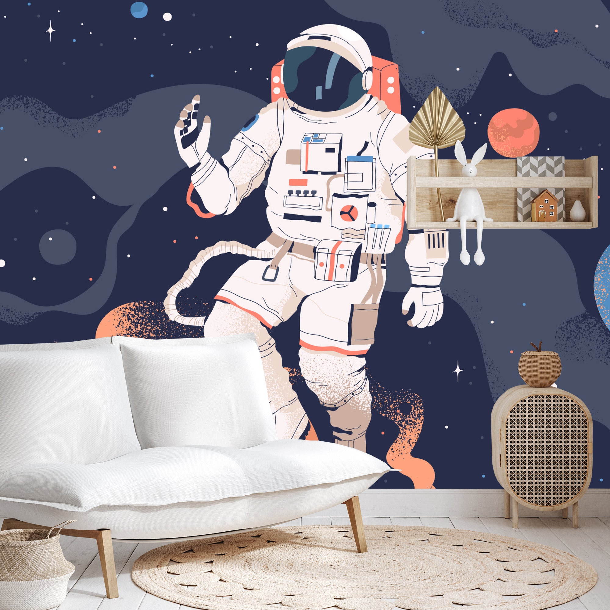 Fototapeta Astronauta W Kosmosie I Planety