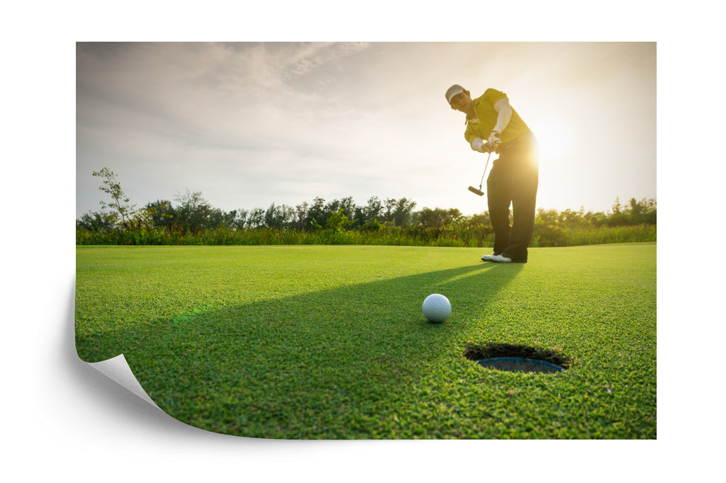 Fototapeta Golfista Na Tle Zachodzącego Słońca