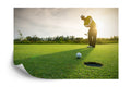 Fototapeta Golfista Na Tle Zachodzącego Słońca