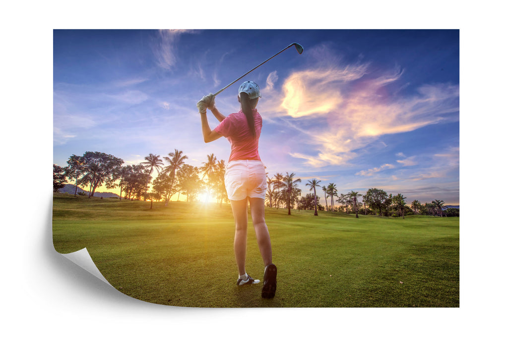 Fototapeta Golfista Na Tle Zachodu Słońca