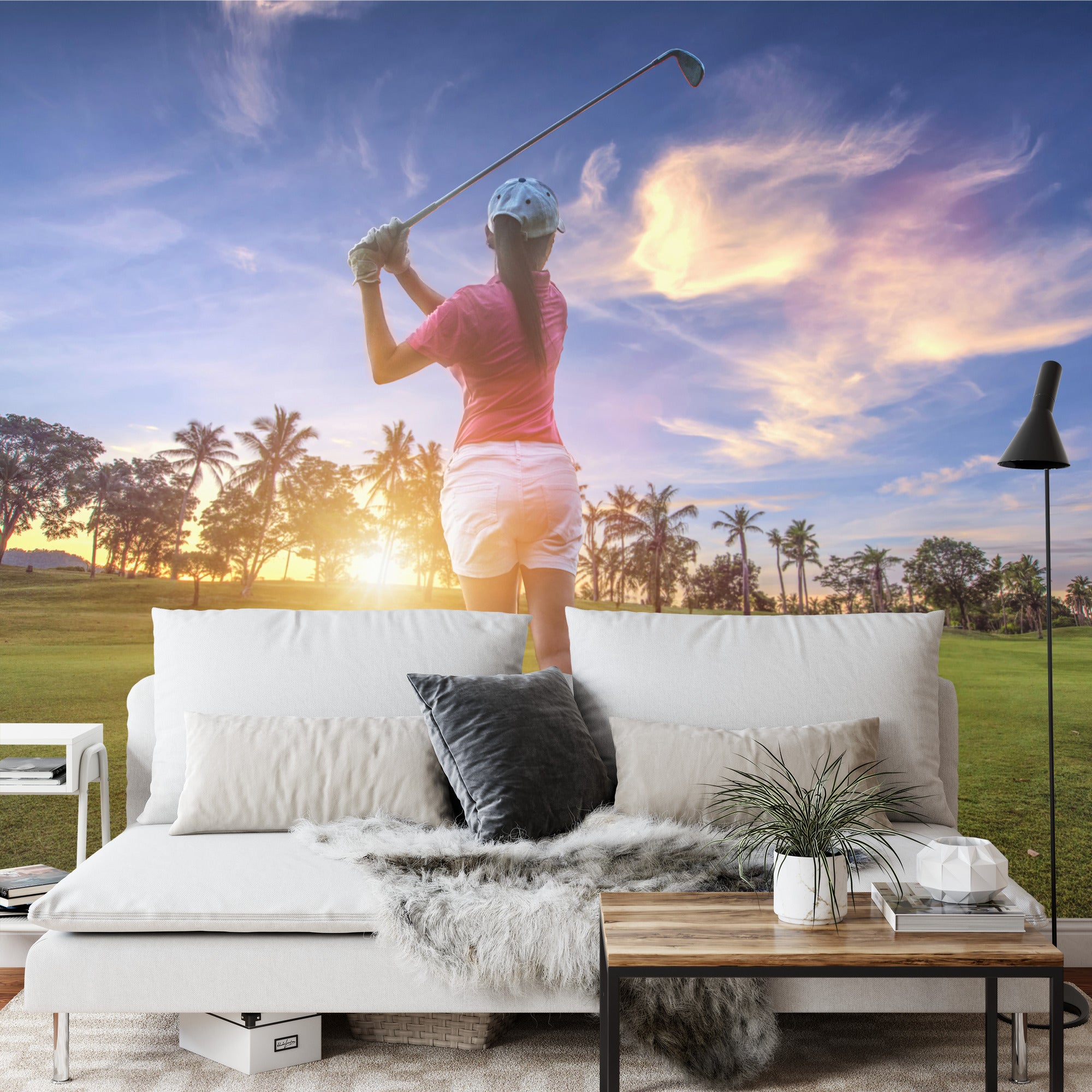 Fototapeta Golfista Na Tle Zachodu Słońca