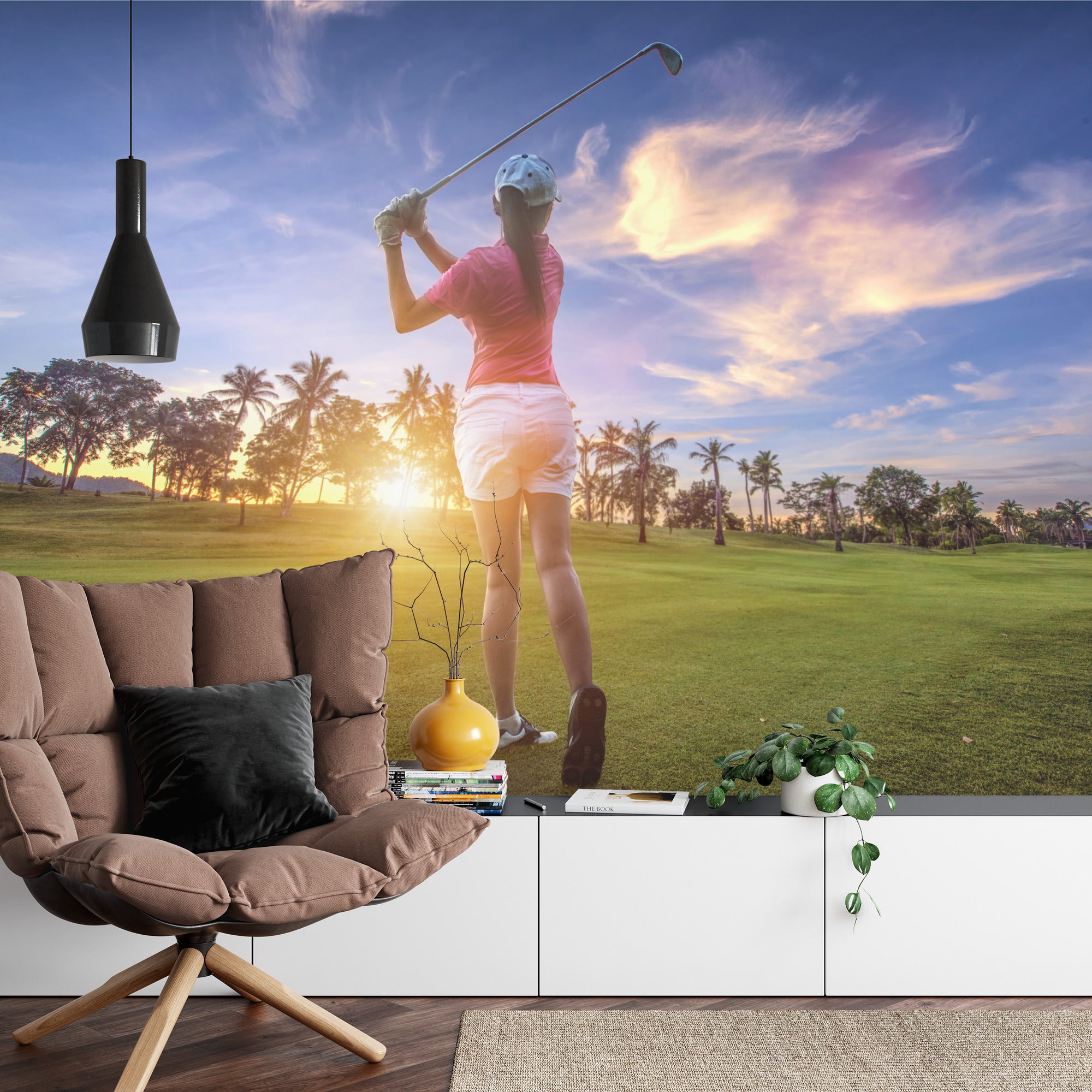 Fototapeta Golfista Na Tle Zachodu Słońca