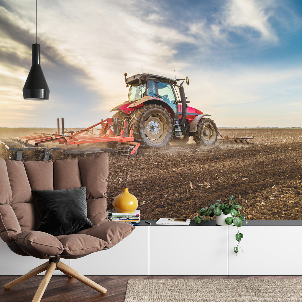 Fototapeta Traktor Pracujący Na Polu