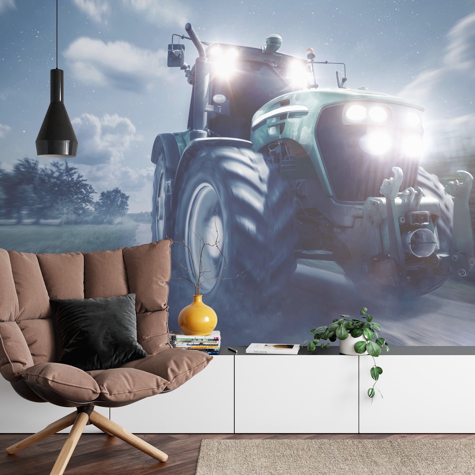 Fototapeta Pędzący Traktor Nocą