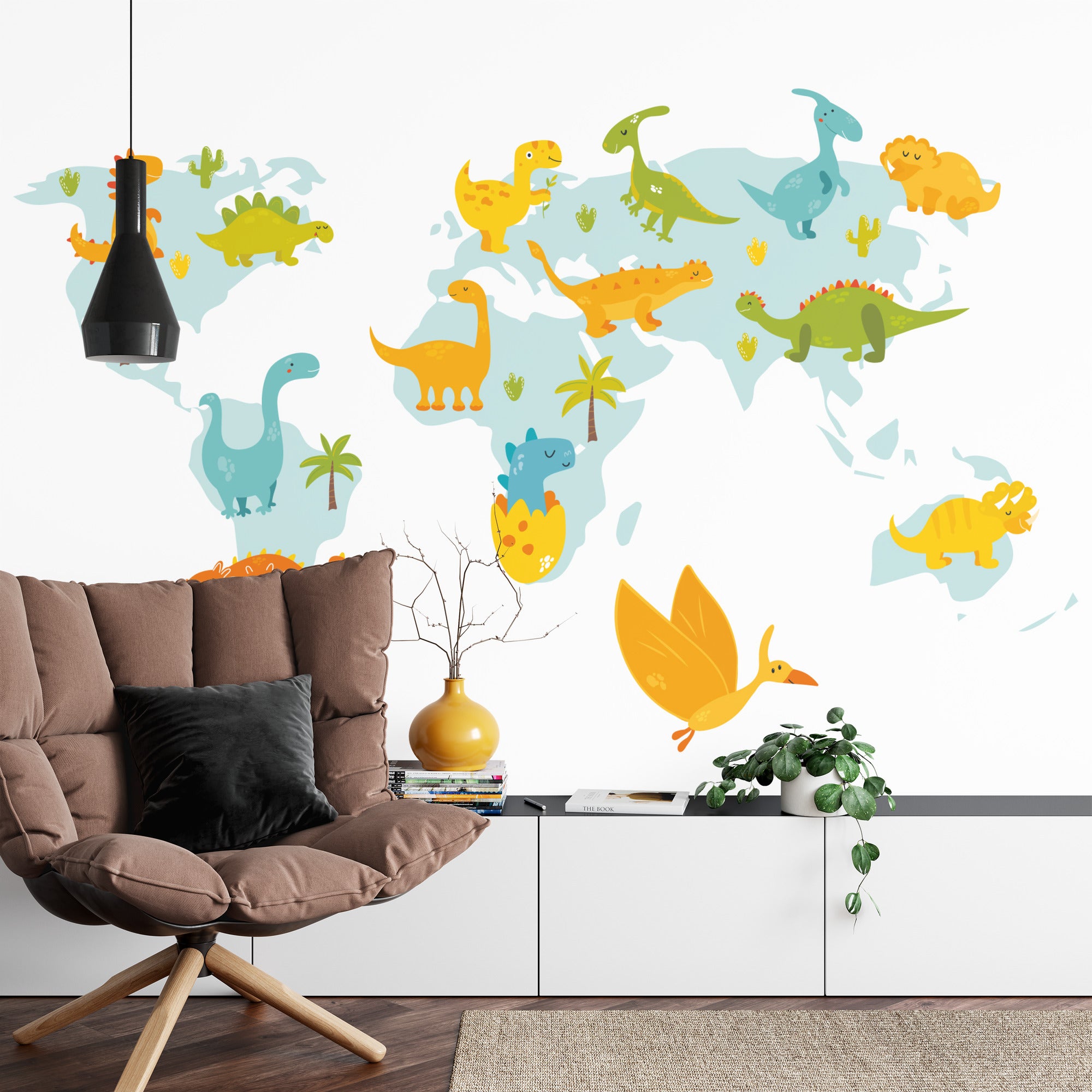 Fototapeta Mapa Świata Z Dinozaurami