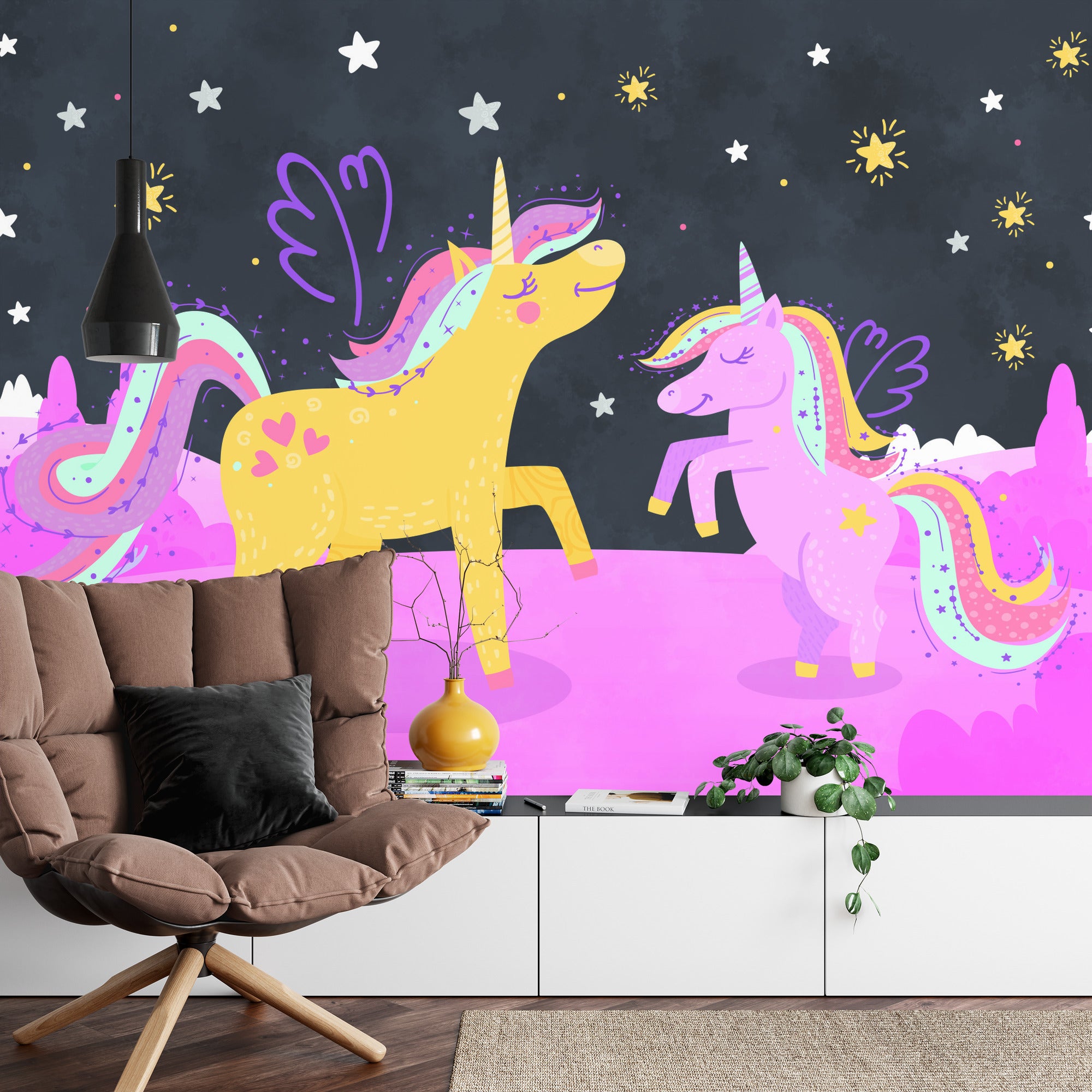 Fototapeta Ula La Unicornio &amp; Lola Pod Gwiazdami