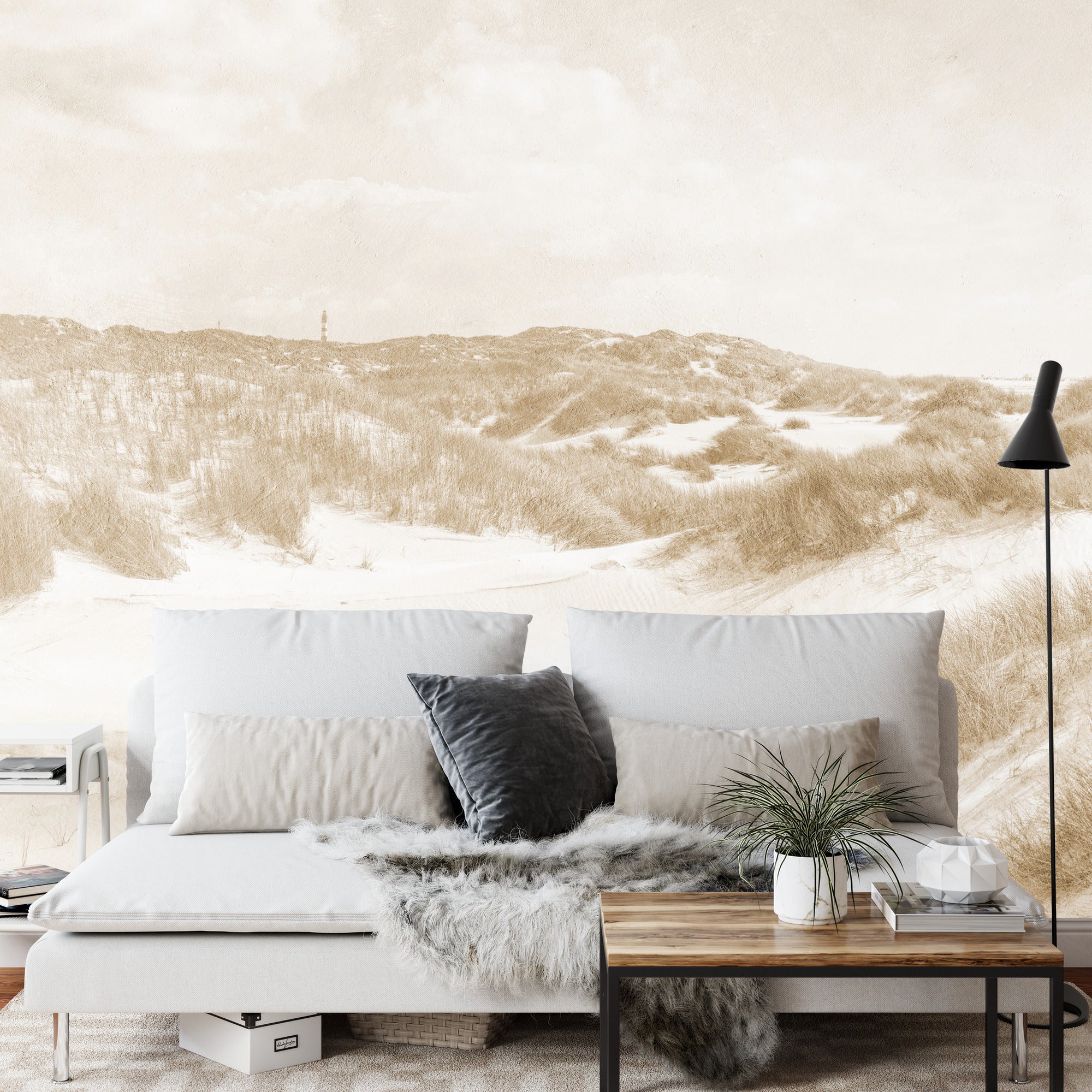 Fototapeta Dune Paradise Faded Vintage W Sepii