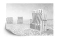 Fototapeta Ostsee Strandkörbe Black &amp; White