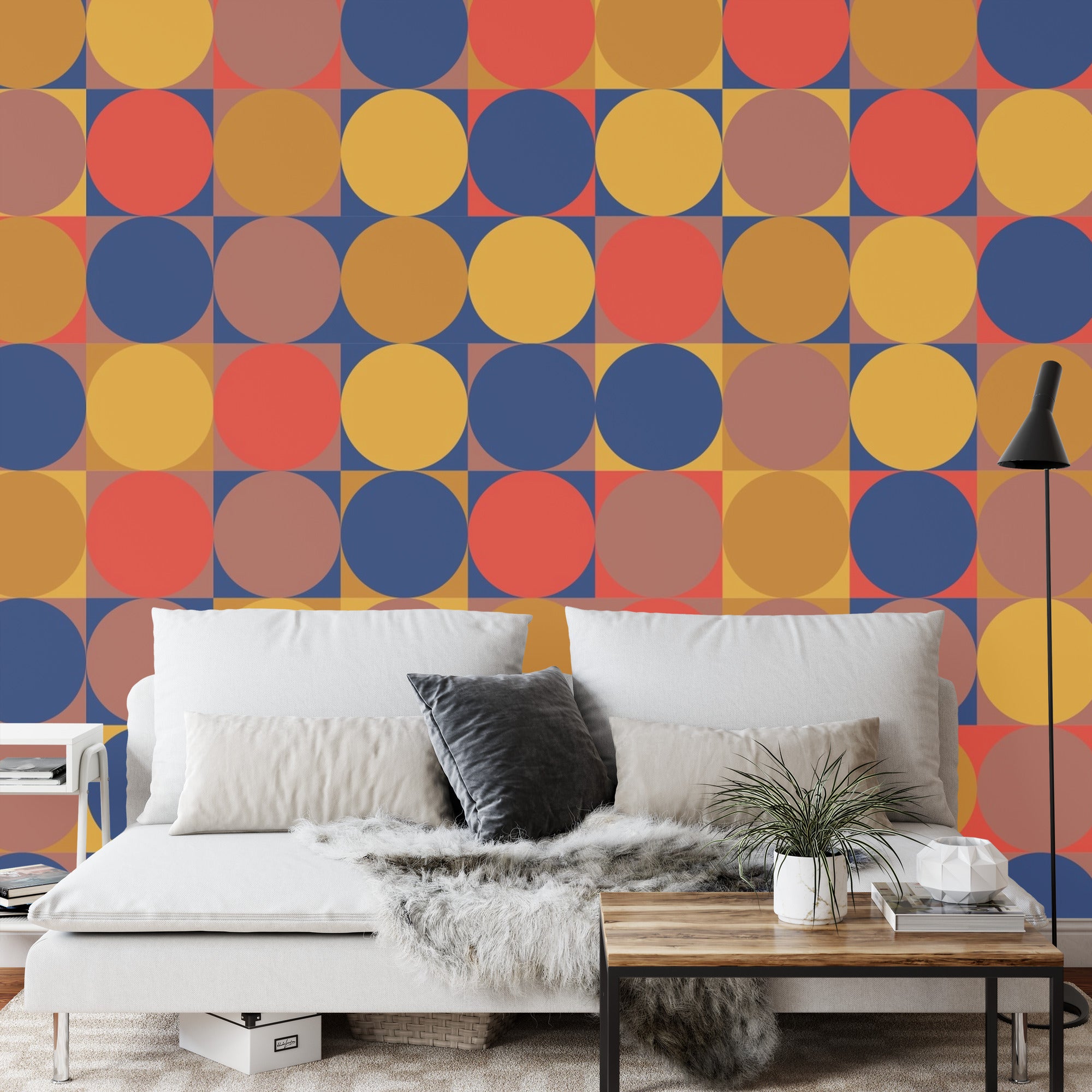 Fototapeta Geometryczne Kółka Retro