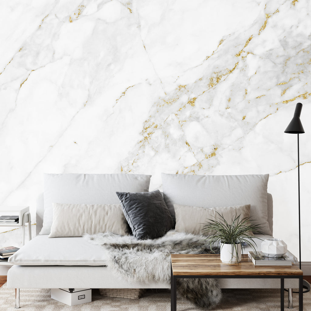 Fototapeta White Gold Marble Texture Pattern Background With High Resolution Design For Cover Book Or Brochure, Poster, Wallpaper Background Or Realistic Business