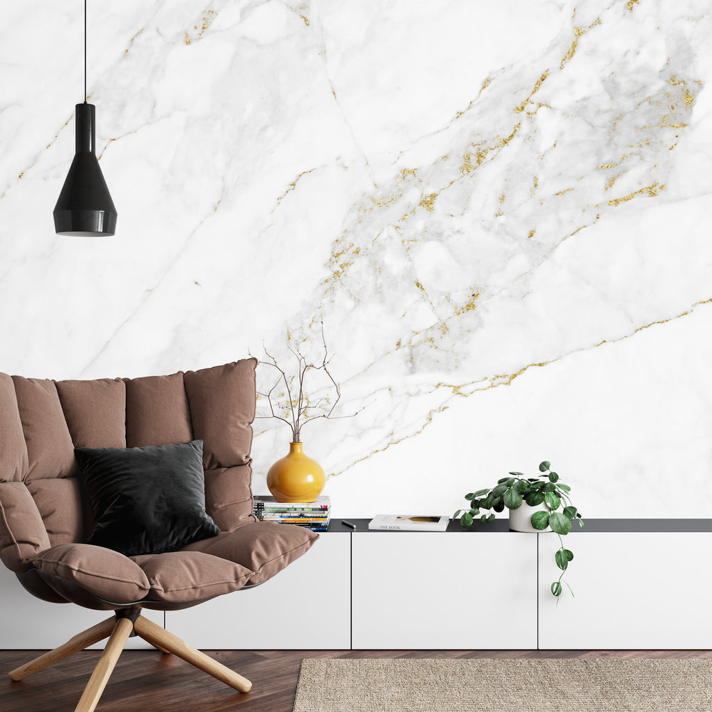 Fototapeta White Gold Marble Texture Pattern Background With High Resolution Design For Cover Book Or Brochure, Poster, Wallpaper Background Or Realistic Business