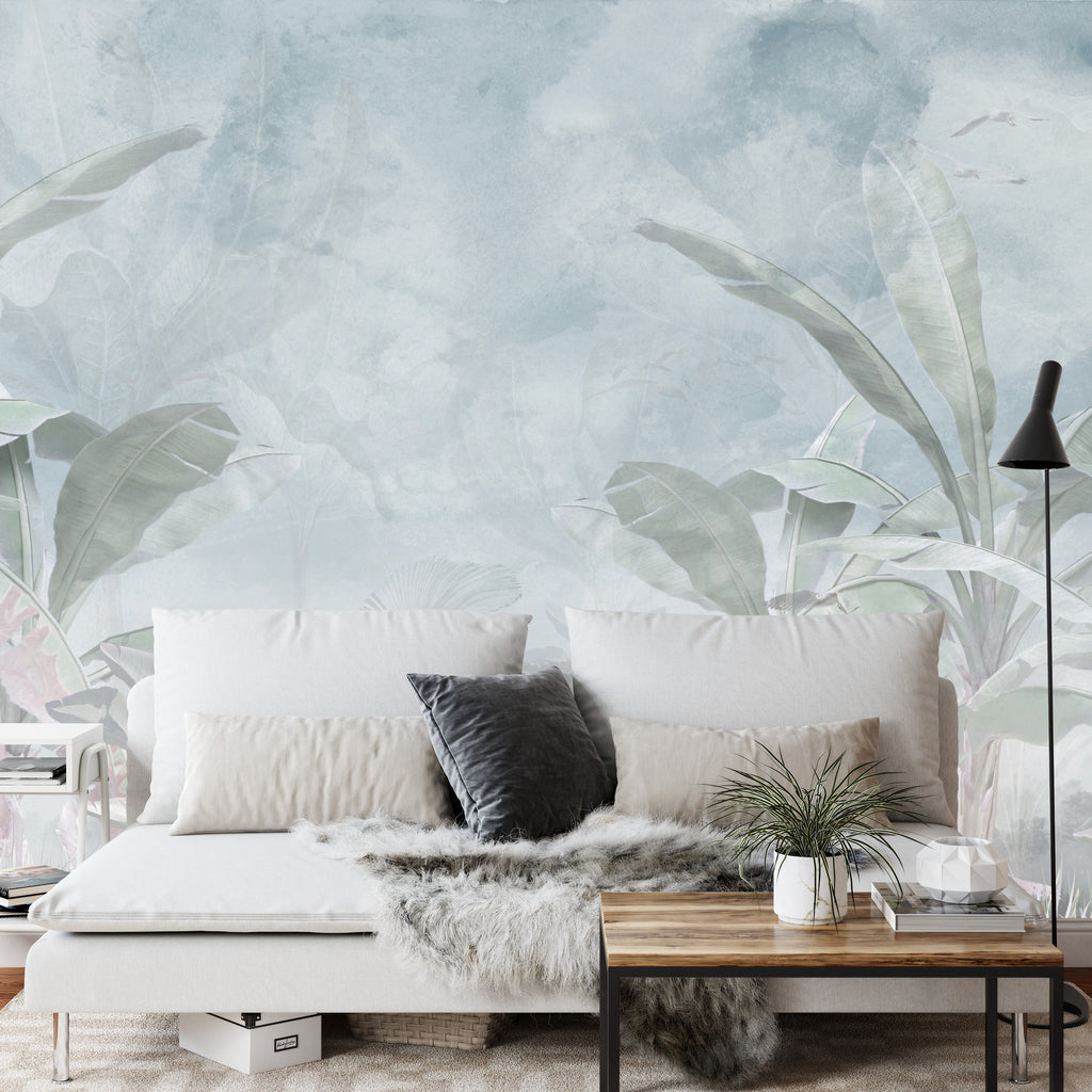Fototapeta Tropical Trees And Leaves For Digital Printing Wallpaper, Custom Design Wallpaper - 3D