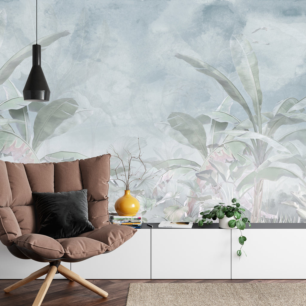 Fototapeta Tropical Trees And Leaves For Digital Printing Wallpaper, Custom Design Wallpaper - 3D