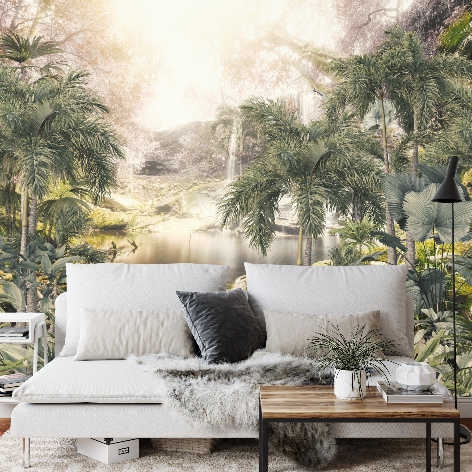 Fototapeta Tropical Trees And Leaves For Digital Printing Wallpaper, Custom Design Wallpaper - 3D