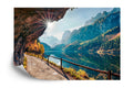 Fototapeta Sunny Autumn Scene Of Vorderer ( Gosausee ) Lake. Colorful Morning View Of Austrian Alps, Upper Austria, Europe. Beauty Of Nature Concept Background.