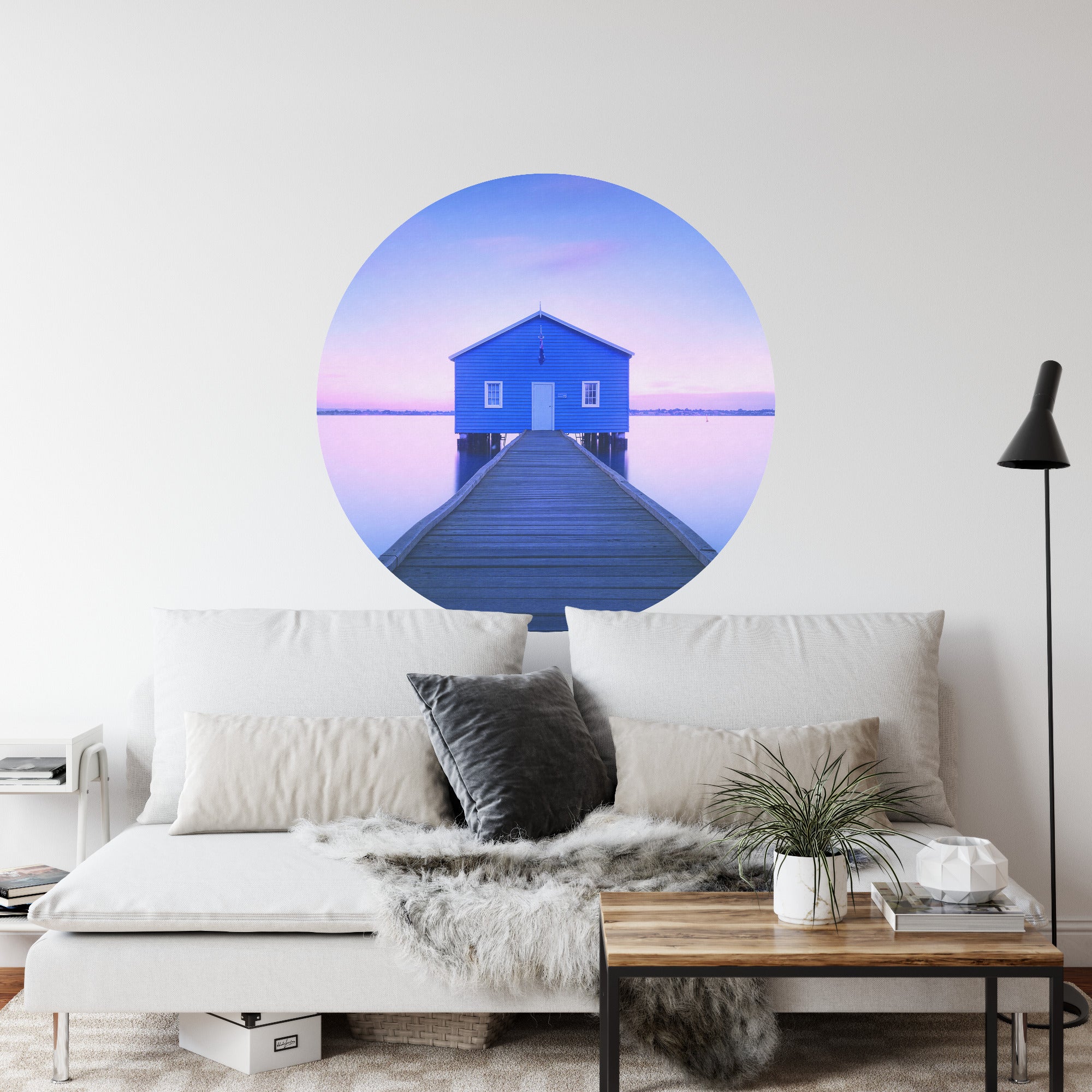 Fototapeta Okrągła Boathouse Autorstwa Richarda Vandewalle'a