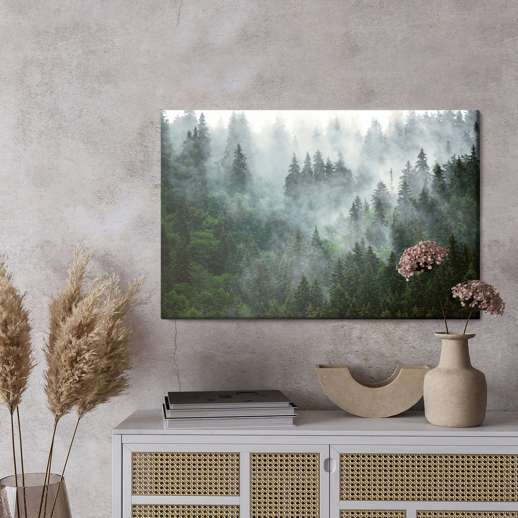 Obraz Na Płótnie Mglisty Krajobraz Górski