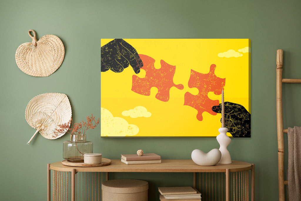 Obraz Na Płótnie Łączenie Starych Puzzli