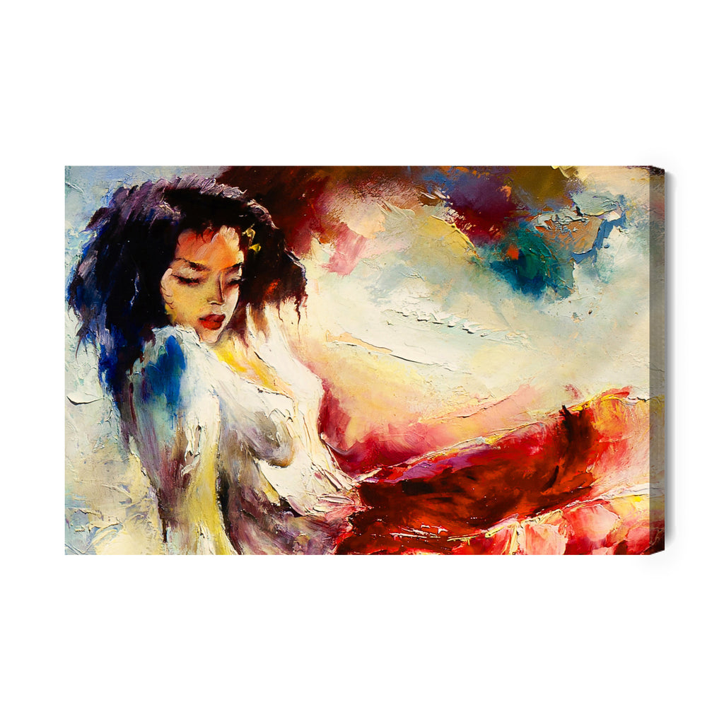 Obraz Na Płótnie Oil Painting Of A Beautiful Sexy Girl