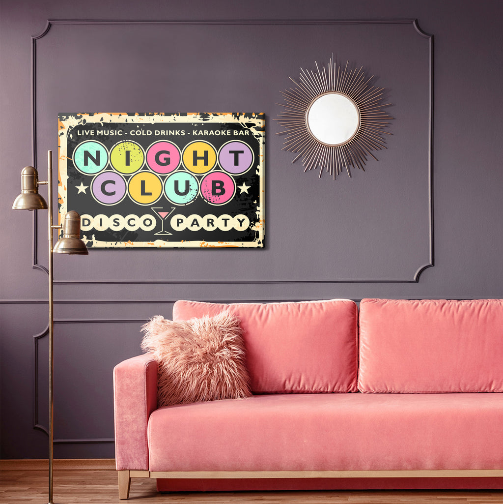 Obraz Na Płótnie Napisy W Klubie Retro Disco