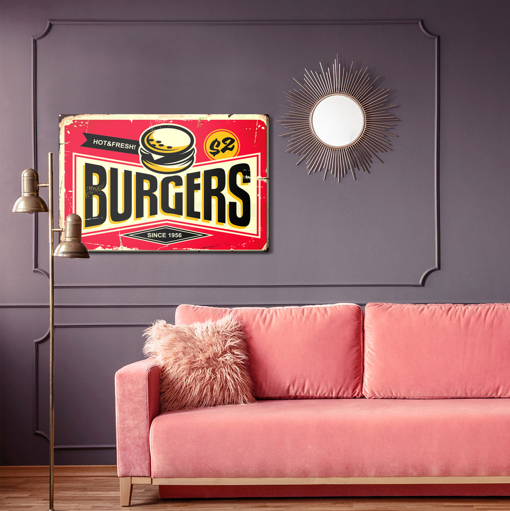 Obraz Na Płótnie Tablica Restauracji Fast Food W Stylu Retro