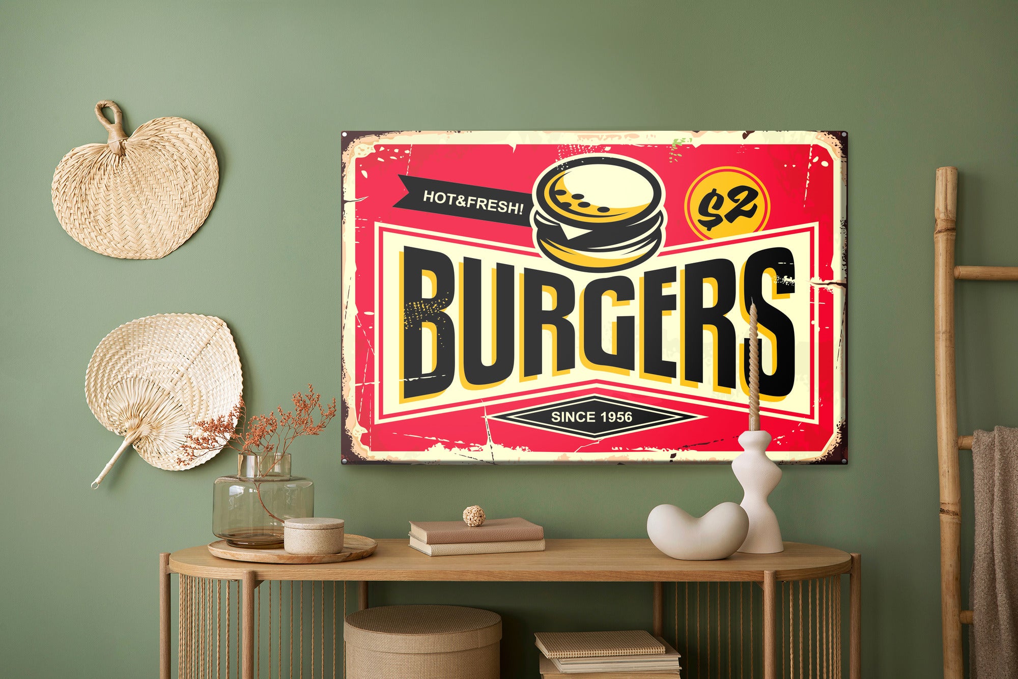 Obraz Na Płótnie Tablica Restauracji Fast Food W Stylu Retro