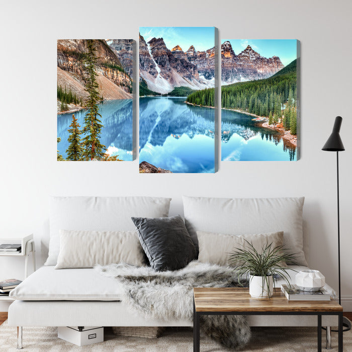 Obraz Wieloczęściowy Jezioro Moraine W Parku Narodowym Banff, Kanada
