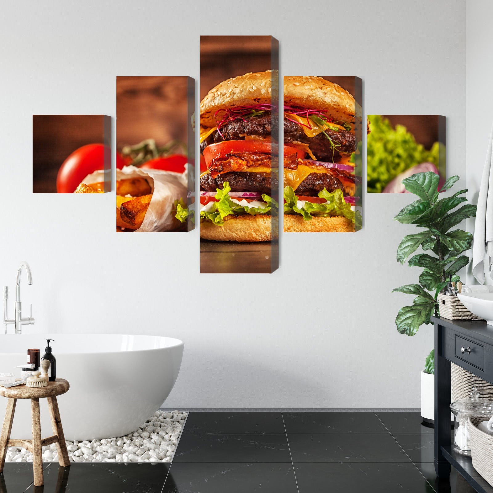 Obraz Wieloczęściowy Domowy Hamburger