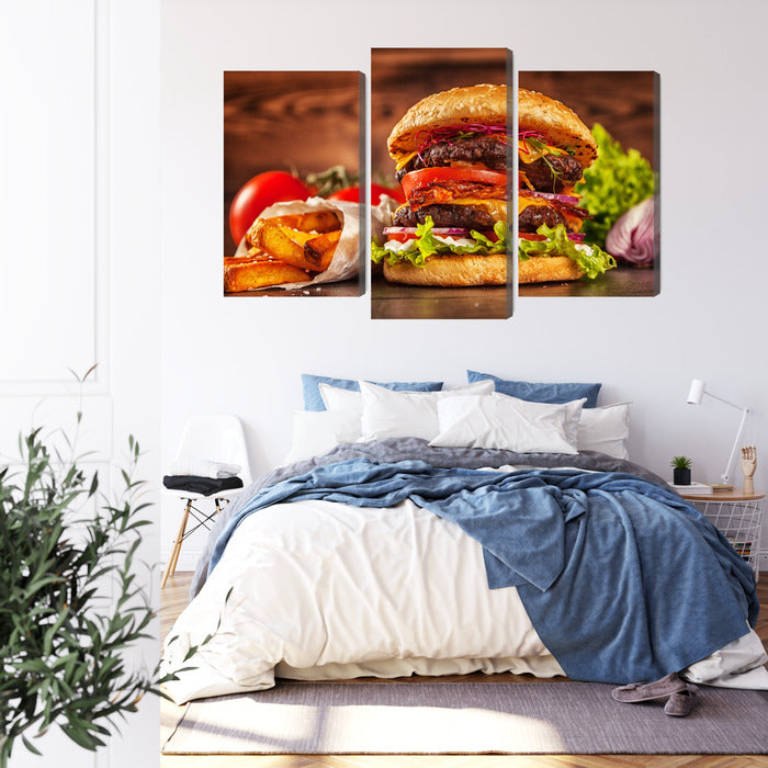 Obraz Wieloczęściowy Domowy Hamburger