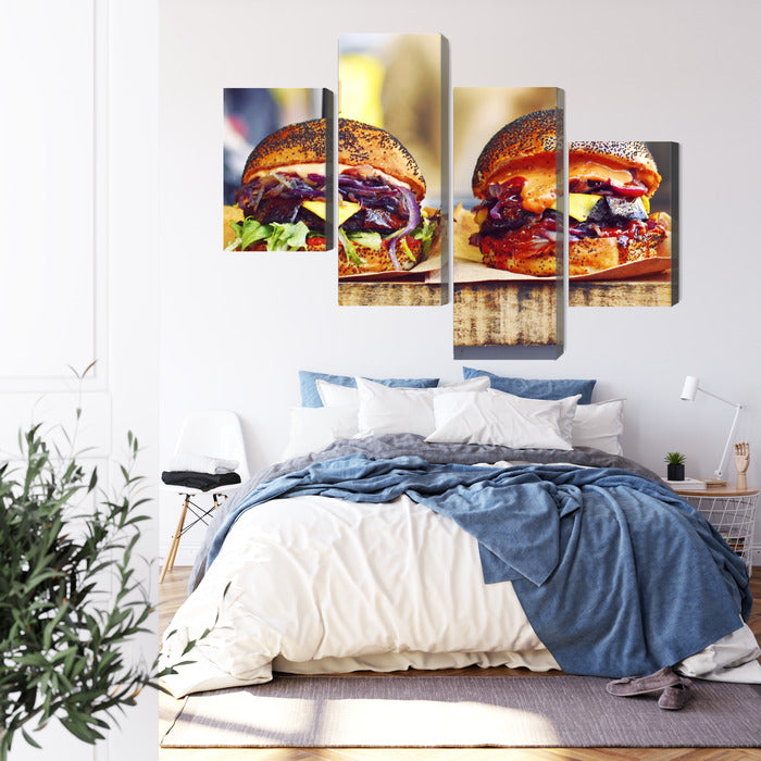Obraz Wieloczęściowy Burgery Wegańskie