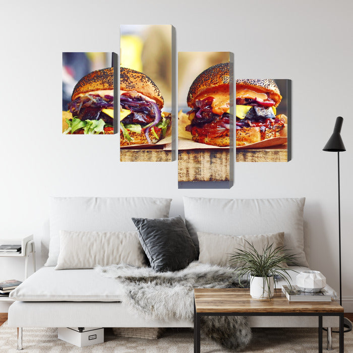 Obraz Wieloczęściowy Burgery Wegańskie
