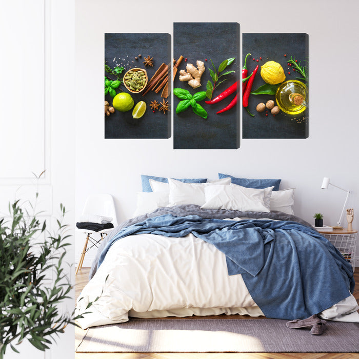 Obraz Wieloczęściowy Świeże Aromatyczne Przyprawy