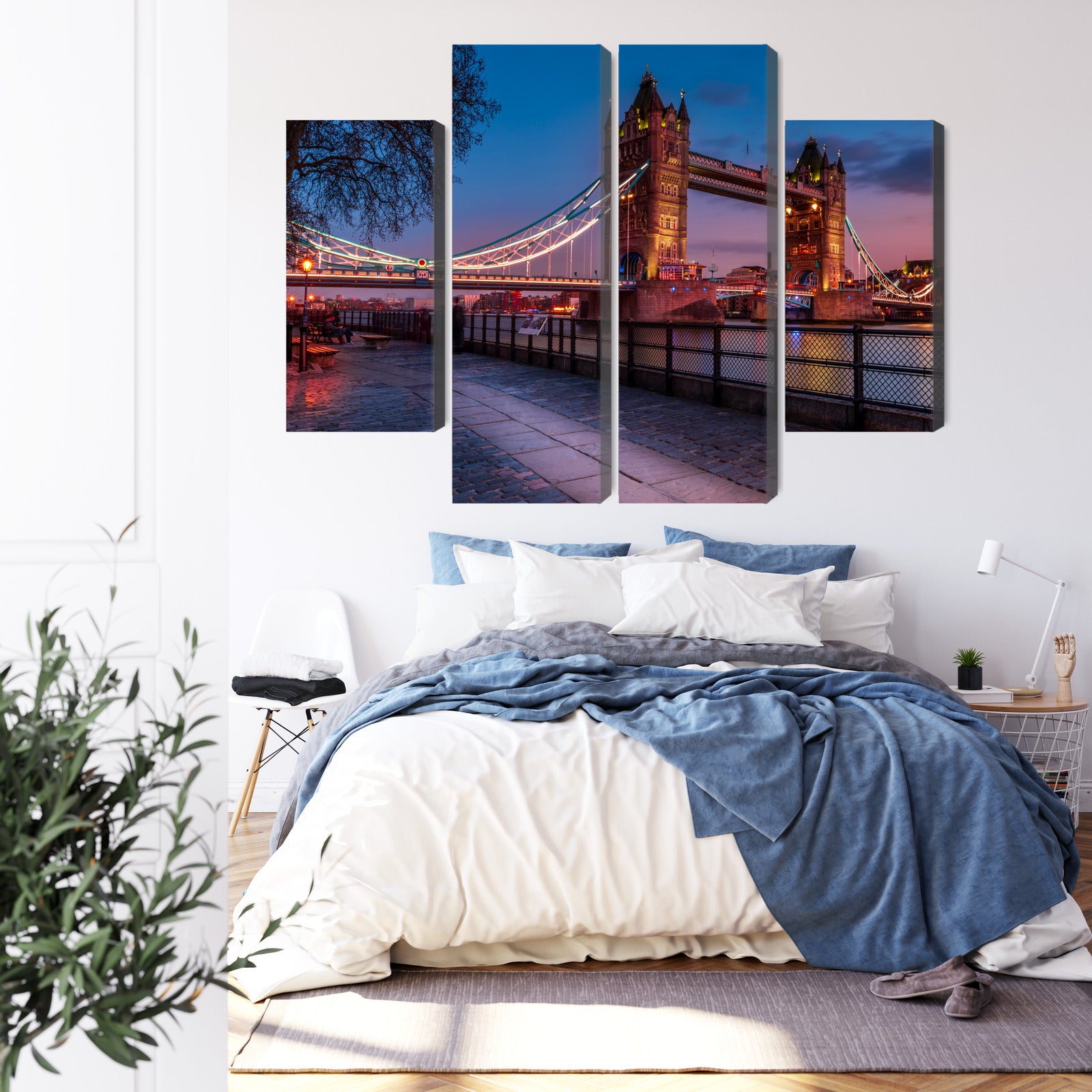 Obraz Wieloczęściowy Tower Bridge W Londynie O Zachodzie Słońca