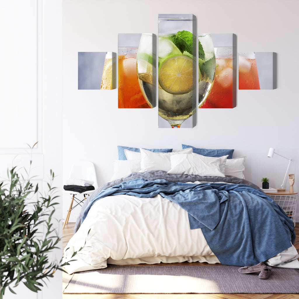 Obraz Wieloczęściowy Zestaw Letnich Koktajli