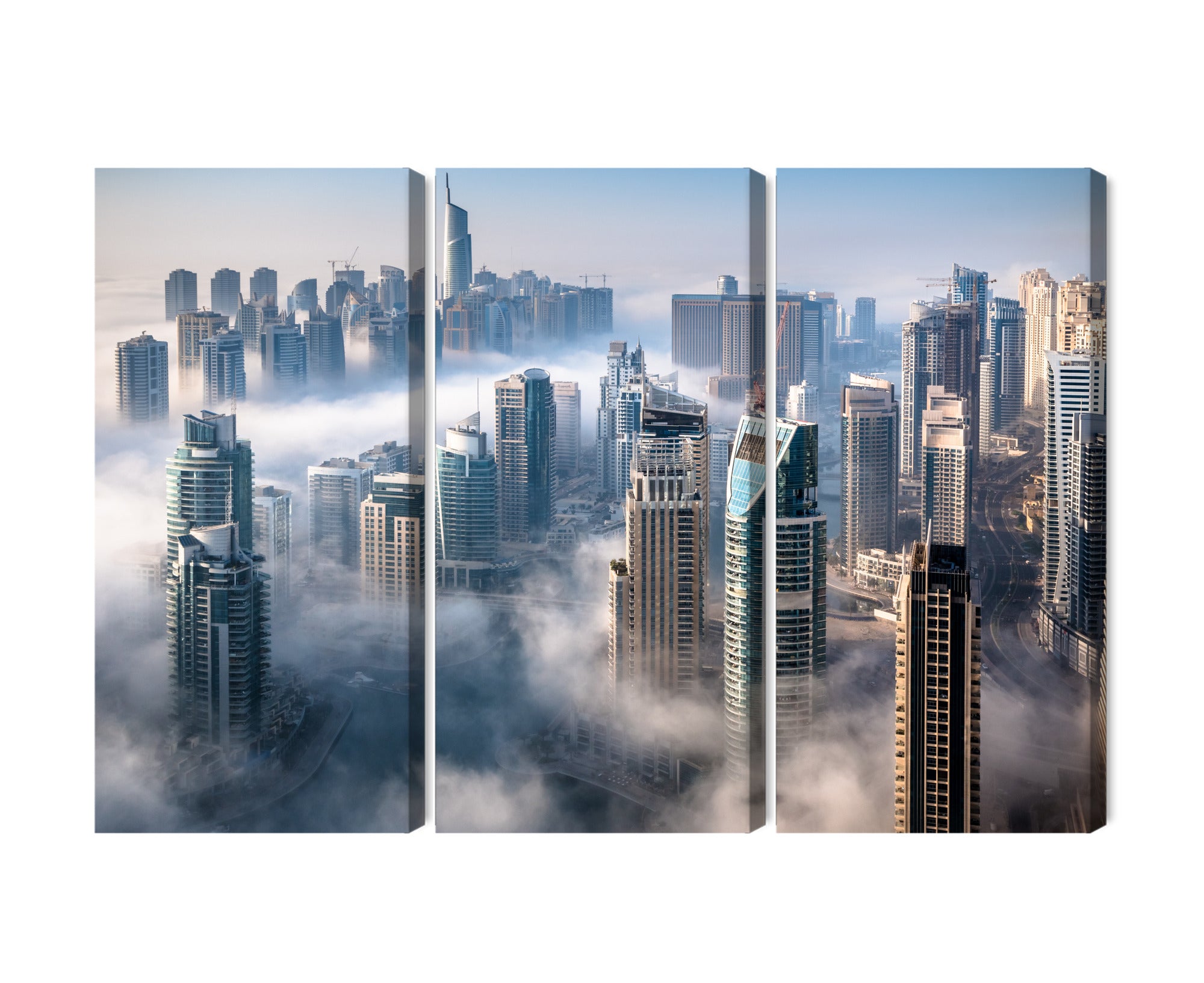 Obraz Wieloczęściowy Panorama Miasta Dubaj We Mgle