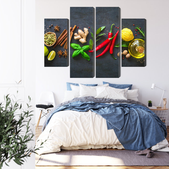 Obraz Wieloczęściowy Świeże Aromatyczne Przyprawy