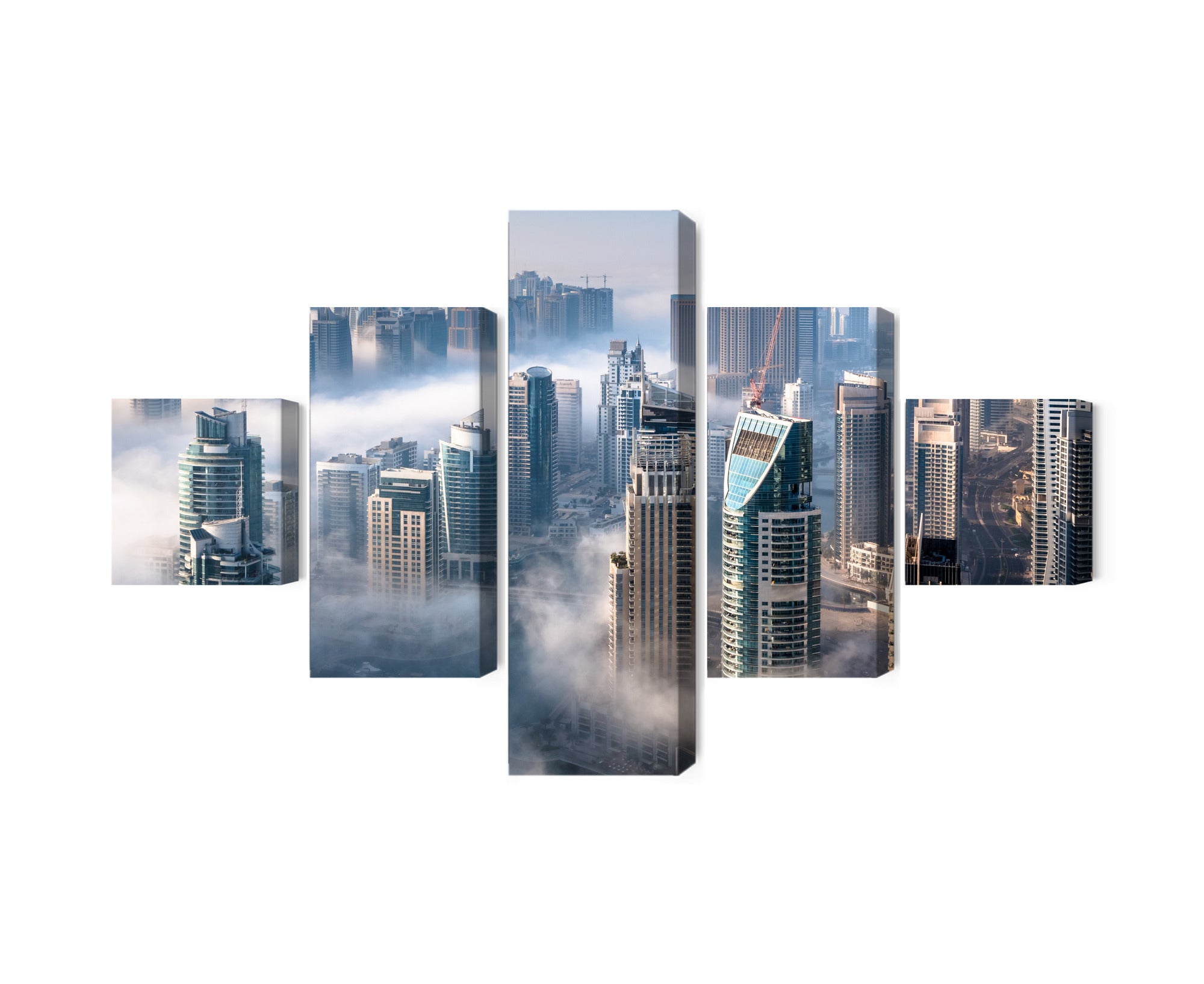 Obraz Wieloczęściowy Panorama Miasta Dubaj We Mgle