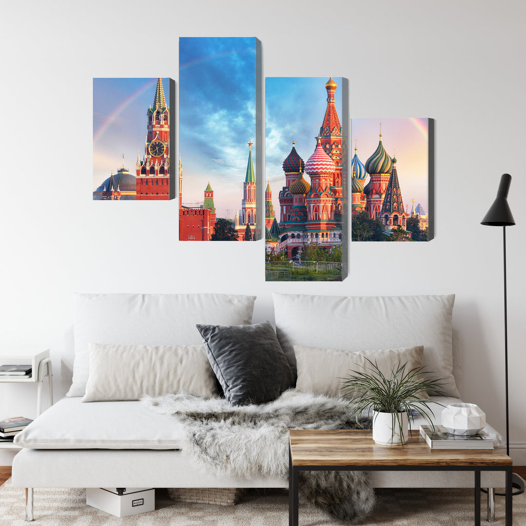 Obraz Wieloczęściowy Panorama Placu Czerwonego Z Kremlem I Soborem Wasyla Błogosławionego