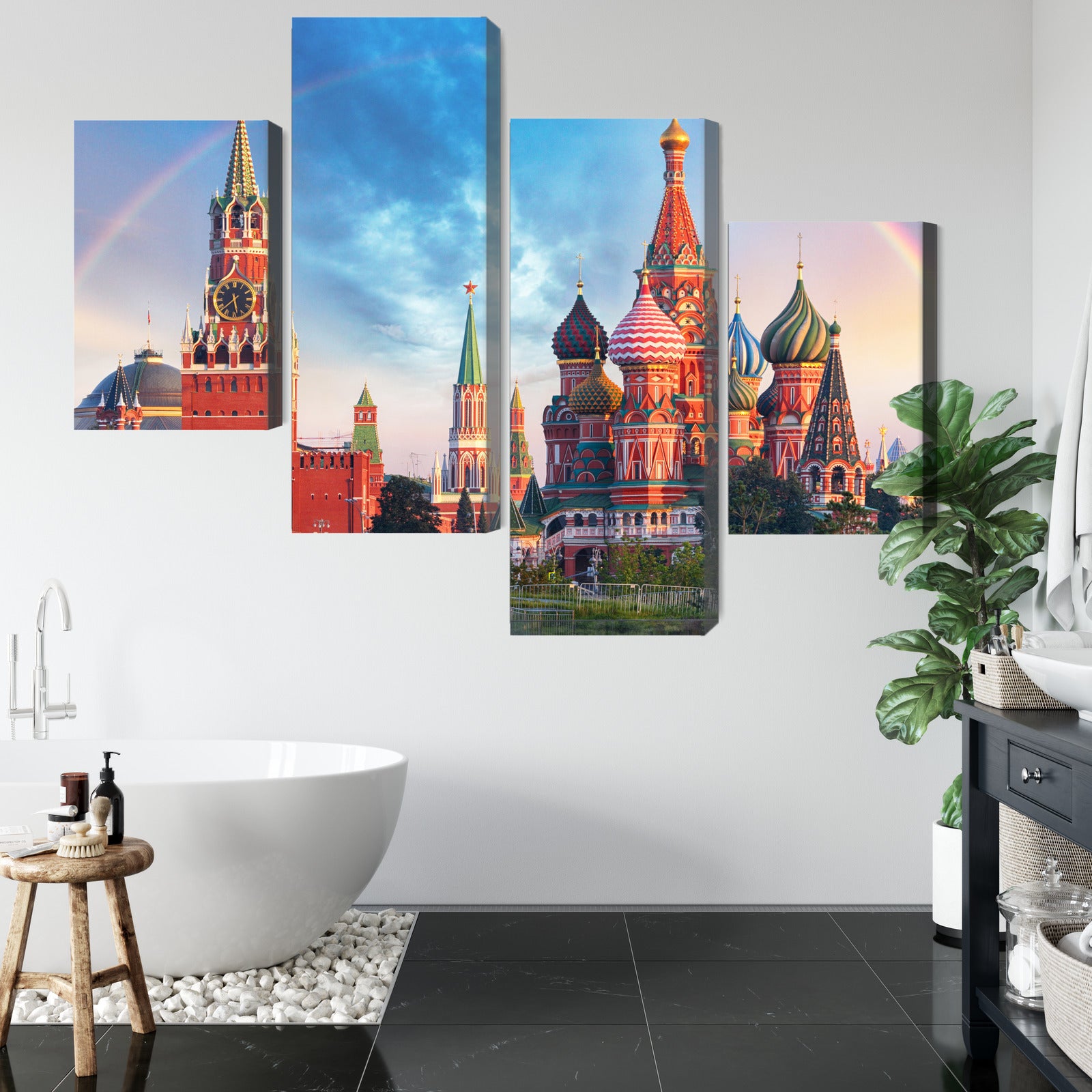 Obraz Wieloczęściowy Panorama Placu Czerwonego Z Kremlem I Soborem Wasyla Błogosławionego