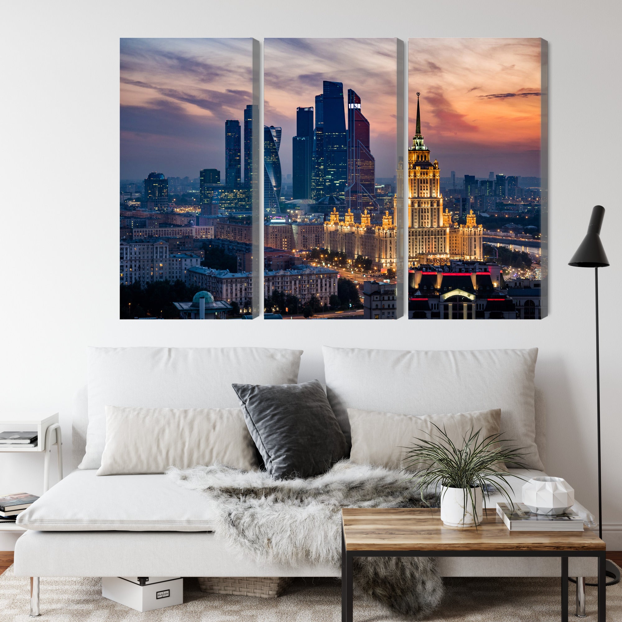 Obraz Wieloczęściowy Widok Z Lotu Ptaka Na Panoramę Moskwy