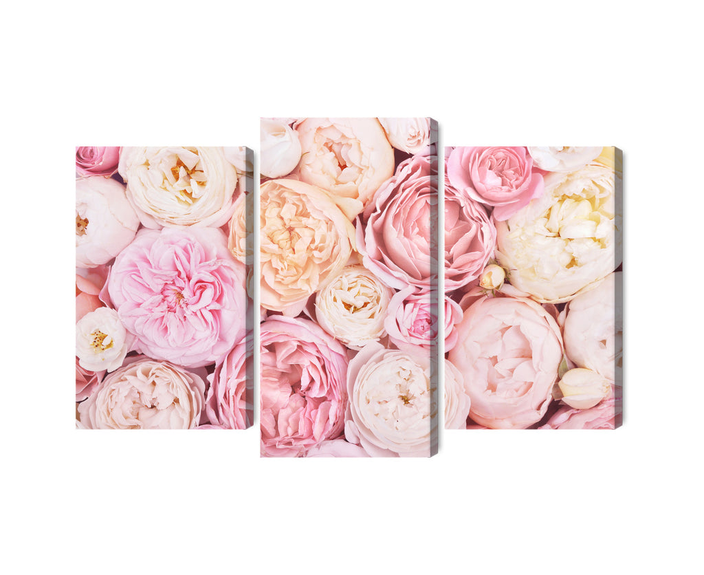 Obraz Wieloczęściowy Kwitnące Kwiaty W Pastelowych Kolorach