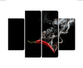Obraz Wieloczęściowy Czerwone Chili Z Dymem