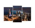 Obraz Wieloczęściowy Panorama Centrum Warszawy Nocą