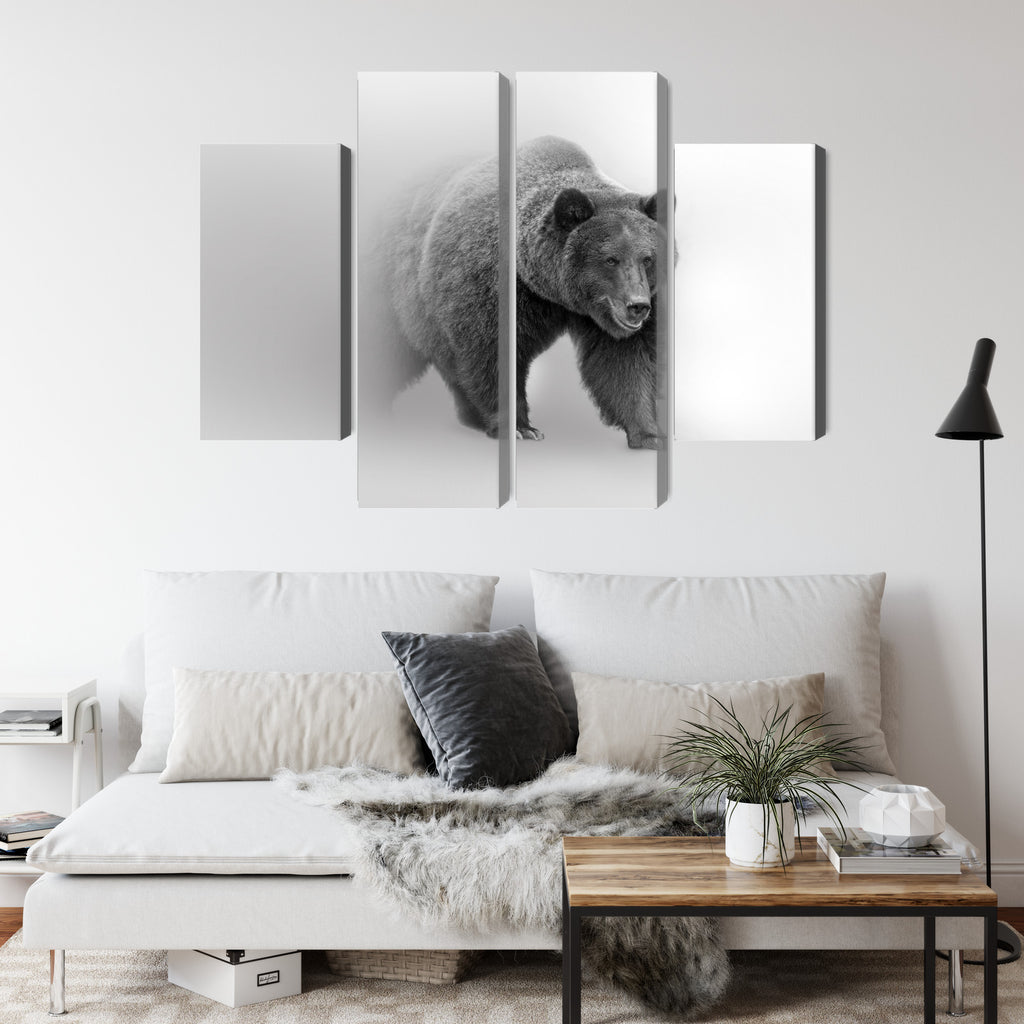 Obraz Wieloczęściowy Niedźwiedź We Mgle 3D