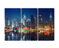 Obraz Wieloczęściowy Panoramiczny Widok Na Manhattan Nocą