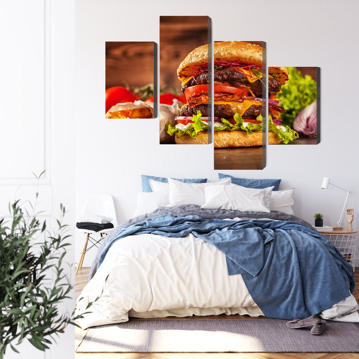 Obraz Wieloczęściowy Domowy Hamburger