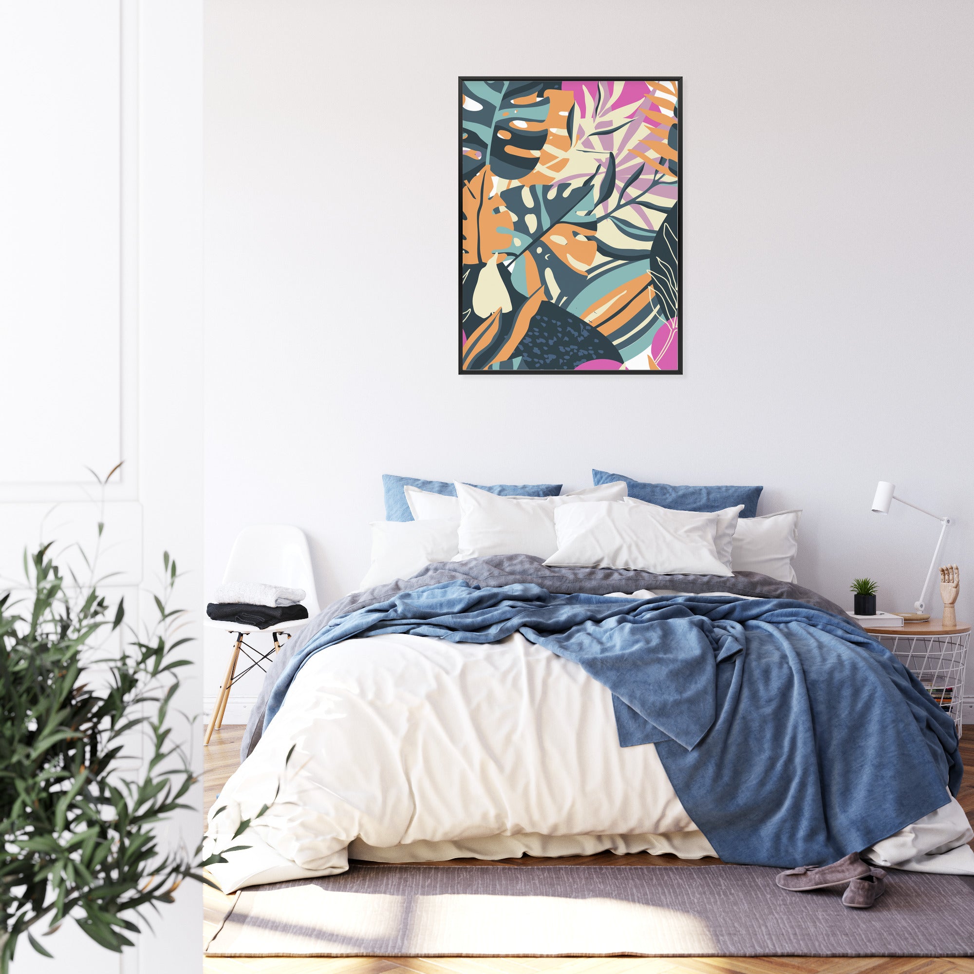 Plakat Wielokolorowe Rama Aluminiowa Kolor Czarny