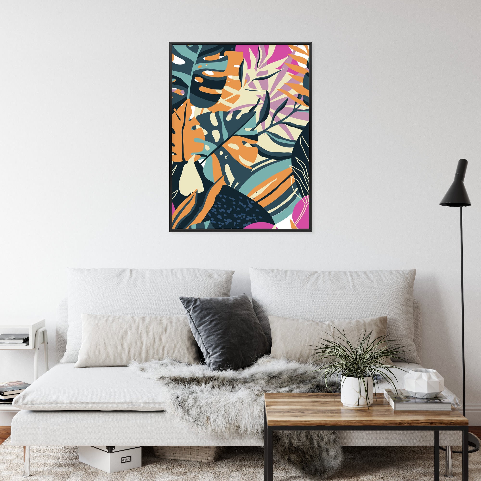 Plakat Wielokolorowe Rama Aluminiowa Kolor Czarny